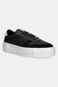 Кожаные кроссовки Calvin Klein FF CUPSOLE LACE UP - LTH MIX замш чёрный HW0HW02409