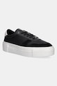 Calvin Klein sneakersy skórzane FF CUPSOLE LACE UP - LTH MIX skóra zamszowa czarny HW0HW02409