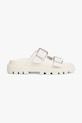 Tommy Jeans slapi de piele DOUBLE STRAP SANDAL platformă bej EN0EN02753