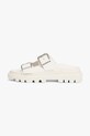 Kožne natikače Tommy Jeans DOUBLE STRAP SANDAL EN0EN02753 bež SS25