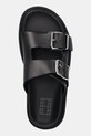 Kožené šľapky Tommy Jeans DOUBLE STRAP SANDAL čierna EN0EN02753