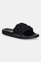 Παντόφλες Tommy Jeans BRAIDED SLIDE φλατ μαύρο EN0EN02764