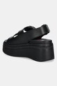 Încălțăminte Tommy Jeans sandale de piele WEDGE SANDAL EN0EN02774 negru