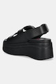 Încălțăminte Tommy Jeans sandale de piele WEDGE SANDAL EN0EN02774 negru