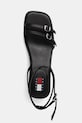 Δερμάτινα πέδιλα Tommy Jeans THE NOHO SANDAL μαύρο EN0EN02779