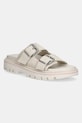 Semišové pantofle Tommy Jeans DOUBLE STRAP SANDAL SUEDE semišová kůže béžová EN0EN02797