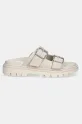 Tommy Jeans klapki zamszowe DOUBLE STRAP SANDAL SUEDE EN0EN02797 beżowy SS25