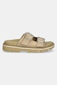 Natikači iz semiša Tommy Jeans DOUBLE STRAP SANDAL SUEDE EN0EN02797 bež SS25