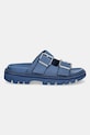 Παντόφλες σουέτ Tommy Jeans DOUBLE STRAP SANDAL SUEDE EN0EN02797 μπλε SS25