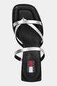 Kožené šľapky Tommy Jeans THE SOHO SANDAL METALLIC strieborná EN0EN02801