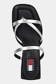 Δερμάτινες παντόφλες Tommy Jeans THE SOHO SANDAL METALLIC ασημί EN0EN02801