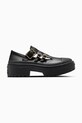 Converse pantofi de piele Chuck Taylor All Star Lugged Heel MJ piele negru A10616C