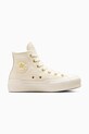 Converse teniși de piele Chuck Taylor All Star Lift platformă alb A12764C