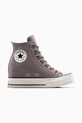Converse superge iz semiša Chuck 70 Wedge Rebrast siva A13834C