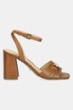 Guess sandale de piele GRATO FLJGRT.LEA03.TAN maro SS25