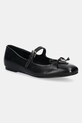 Guess balerini de piele KAYRA negru FLJKAY.LEA02.BLACK