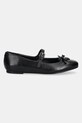 Guess balerini de piele KAYRA FLJKAY.LEA02.BLACK negru SS25
