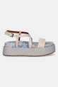 Кожаные сандалии Kurt Geiger London Chelsea Flatform Sandal 4352286109.BLUEPAL бежевый SS25