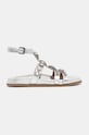 Kurt Geiger London sandały skórzane Octavia Flexi Gladiator 4369063109.SILVER srebrny SS25