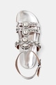 Kurt Geiger London sandały skórzane Octavia Flexi Gladiator srebrny 4369063109.SILVER