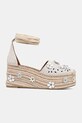 Kurt Geiger London espadrile din piele întoarsă Flower Espadrille 4352644209.BONECOMB bej SS25