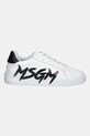 MSGM sneakersy skórzane 3841MDS506.924.01 biały SS25