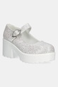 Koi Footwear körömcipő x Rocky Horror Show Tira Glitter Mary Janes ‘Damn it Janet! Edition magas fehér DamnitJanet