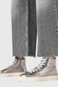 AllSaints tenisi de piele Tana Metallic High Top W118FB.SLV