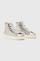 AllSaints tenisi de piele Tana Metallic High Top W118FB.SLV argintiu SS25