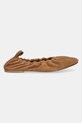 Pepe Jeans balerini din piele întoarsă POPPY BASIC PLS10430 maro SS25