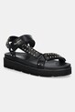 Pepe Jeans sandale POLA METAL platformă negru PLS90678