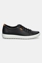 Ecco sneakersy skórzane Soft 7 Shoe Lace Up 430003.01001 czarny SS25