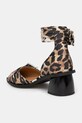 Obuća Balerinke GANNI Feminine Buckle Open Cut Pump Satin Print S2863 smeđa