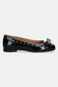 Μπαλαρίνες GANNI Eyelets Bow Ballerina Naplack S2755 μαύρο SS25