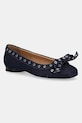 GANNI baleriny Eyelets Bow Ballerina Denim granatowy S2756