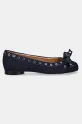 GANNI baleriny Eyelets Bow Ballerina Denim S2756 granatowy SS25