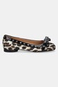 Baleríny GANNI Eyelets Bow Ballerina Satin Print S2889 hnědá SS25