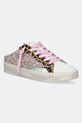 Crime London sneakersy skórzane SK8 DELUX SABOT tekstylny różowy 20171PP7