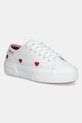 Πάνινα παπούτσια Superga PLATFORM HEARTS VEGAN MAT φλατ λευκό S8137HW.AB7