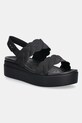 Crocs sandale Brooklyn Woven Upper Low Wedge platformă negru 209977.060