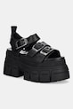 Sandale Buffalo Gospher Sandal imitacija zrnate kože crna 1602264.BLK