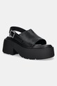 Σανδάλια Buffalo Vicious Mule Sandal απομίμηση λείου δέρματος μαύρο 1602265.BLK