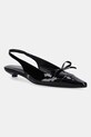 Anine Bing leather heels Zoey Slingback Heels kitten heel black A.14.10790