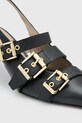 AllSaints szpilki skórzane Vivian Slingback czarny W001FC