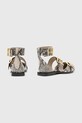 Obuwie AllSaints baleriny skórzane Sutton Shoe W011FC srebrny