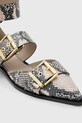 AllSaints baleriny skórzane Sutton Shoe srebrny W011FC