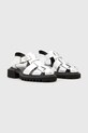 AllSaints sandały skórzane Tess Sandal W042FC srebrny SS25