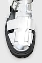 AllSaints sandały skórzane Tess Sandal W042FC srebrny