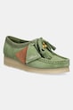 Clarks Originals pantofi sport din piele întoarsă Wallabee platformă verde 26180167