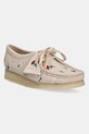 Clarks Originals mocassini in camoscio Wallabee platform beige 26180171